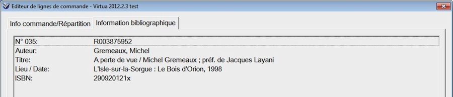 Editeur ligne commande info bib